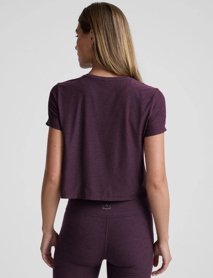 Featherweight Supreme Cropped Tee - Eggplant Purple Heather