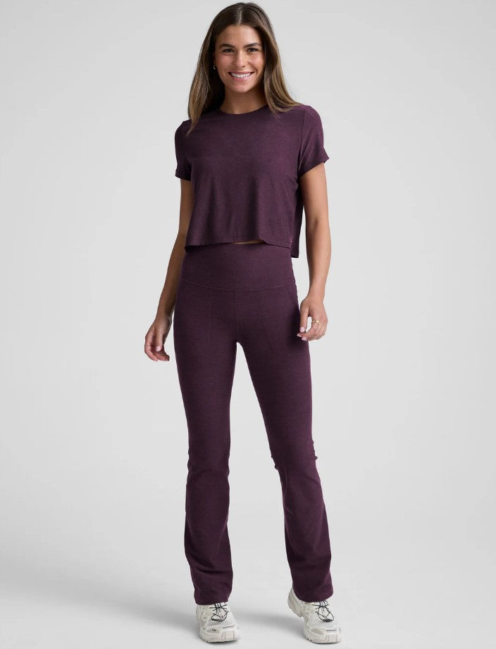 Featherweight Supreme Cropped Tee - Eggplant Purple Heather