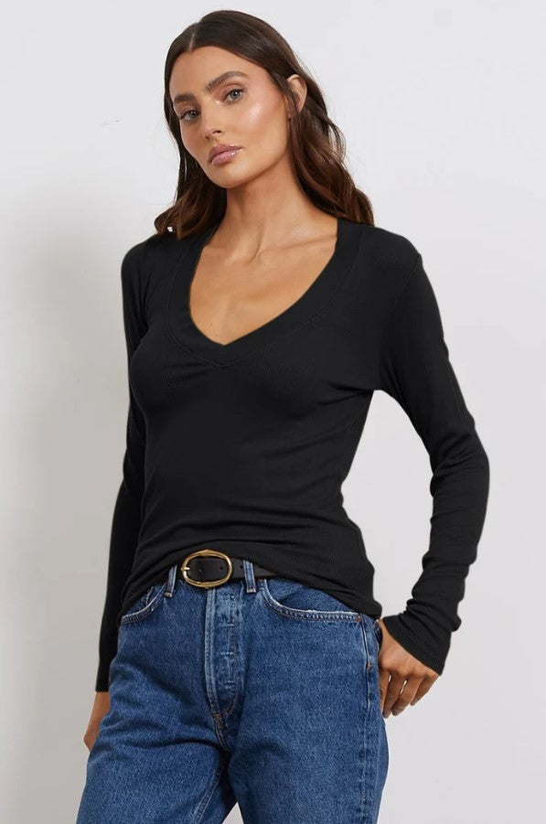 Surina Deep V Long Sleeve Tee