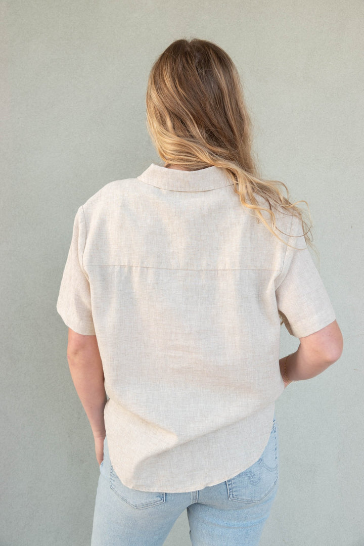Suzanne Linen Button Down - Rye - Jaffi's