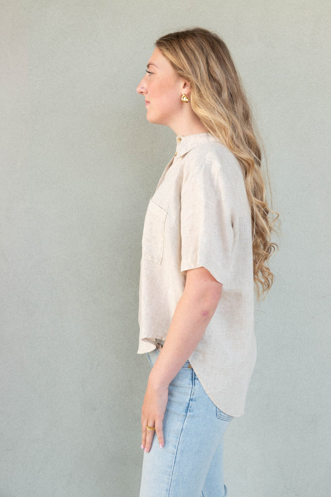 Suzanne Linen Button Down - Rye - Jaffi's