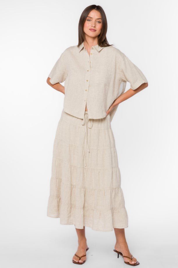 Suzanne Linen Button Down - Rye - Jaffi's