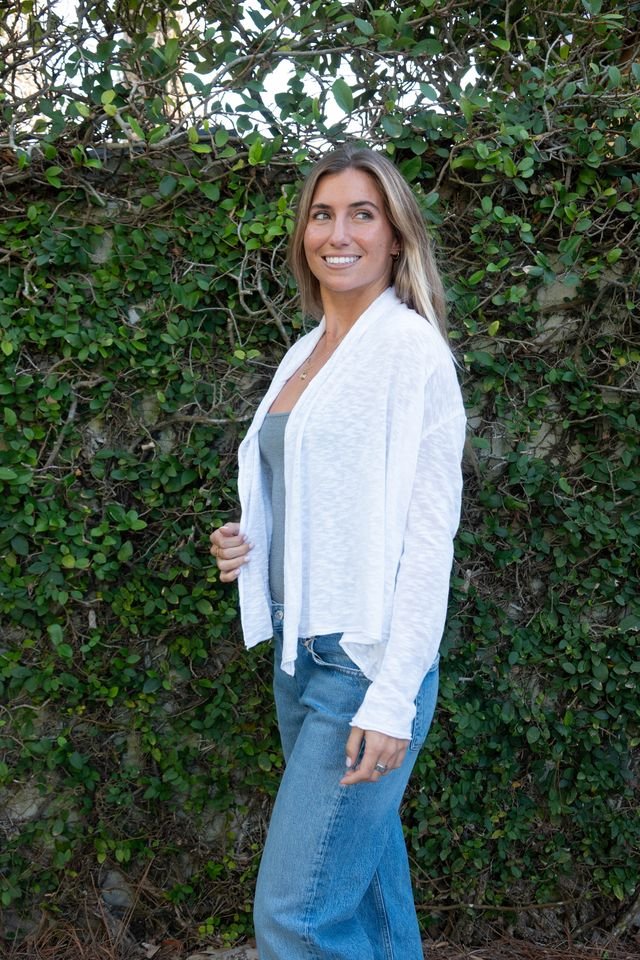 Swell Knit Open Cardi - White - Jaffi's