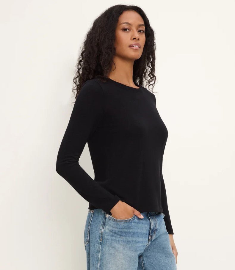 Sydney Crew Neck Long Sleeve - Black - Jaffi&