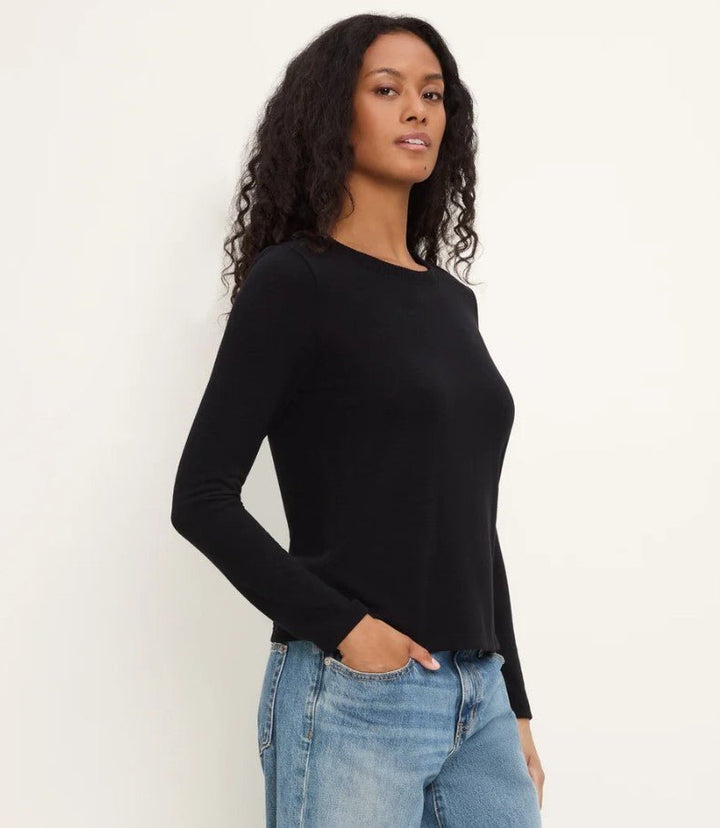 Sydney Crew Neck Long Sleeve - Black - Jaffi&
