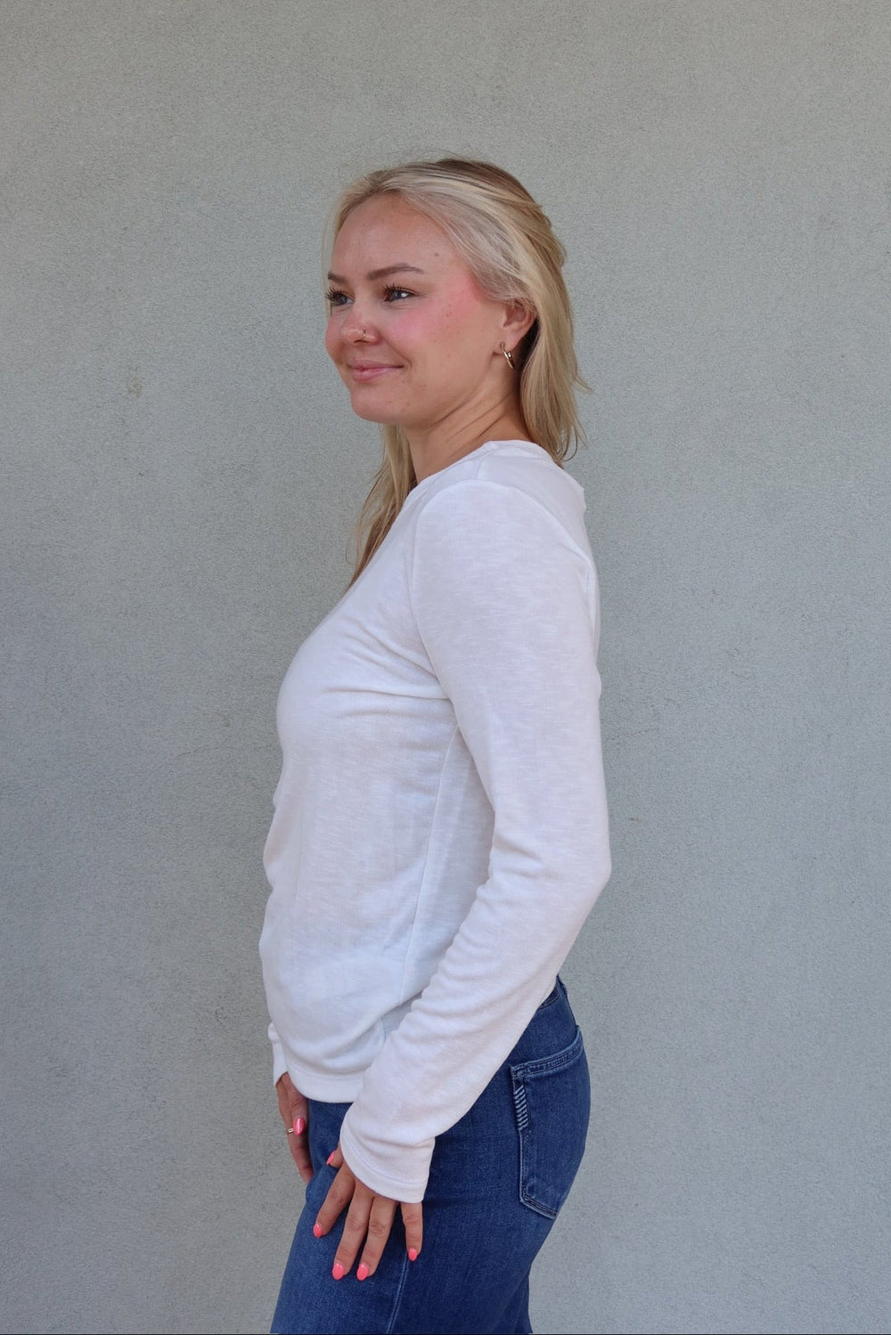 Sydney Crew Neck Long Sleeve - Coconut Milk - Jaffi's
