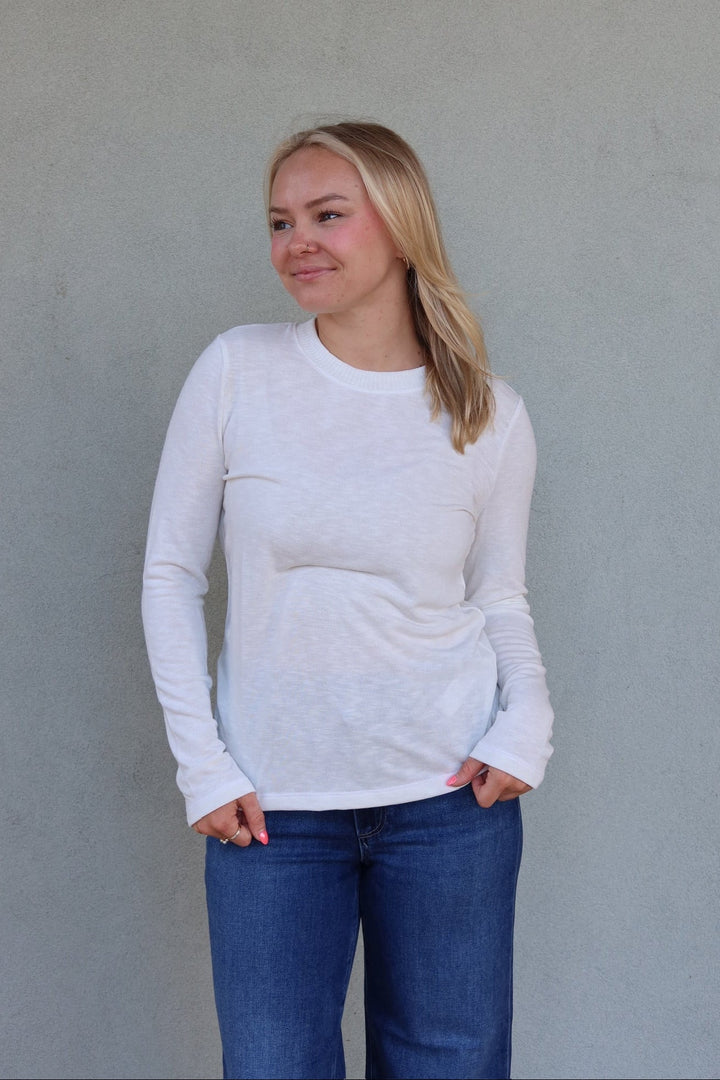 Sydney Crew Neck Long Sleeve - Coconut Milk - Jaffi&