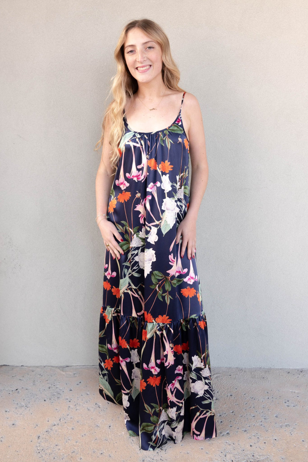 Symi Maxi Dress - Midnight Bloom - Jaffi's