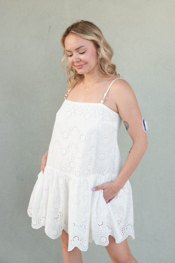 Tahlia Broidery Mini Dress - Jaffi's