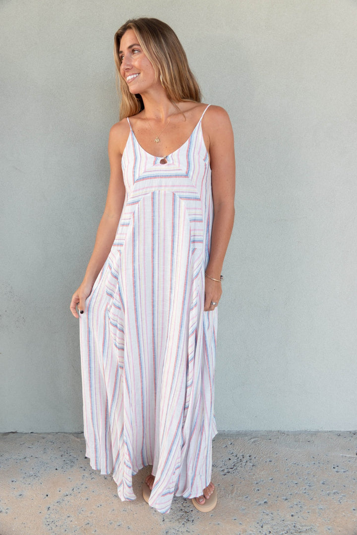 Tank Maxi Dress - Multi Stripe - Jaffi's