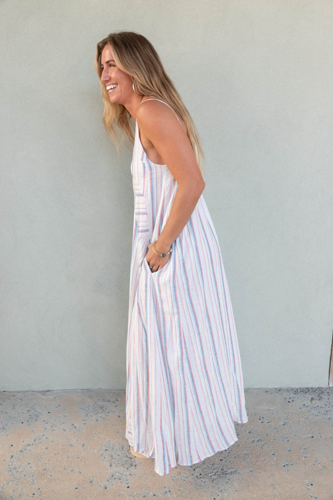 Tank Maxi Dress - Multi Stripe - Jaffi's