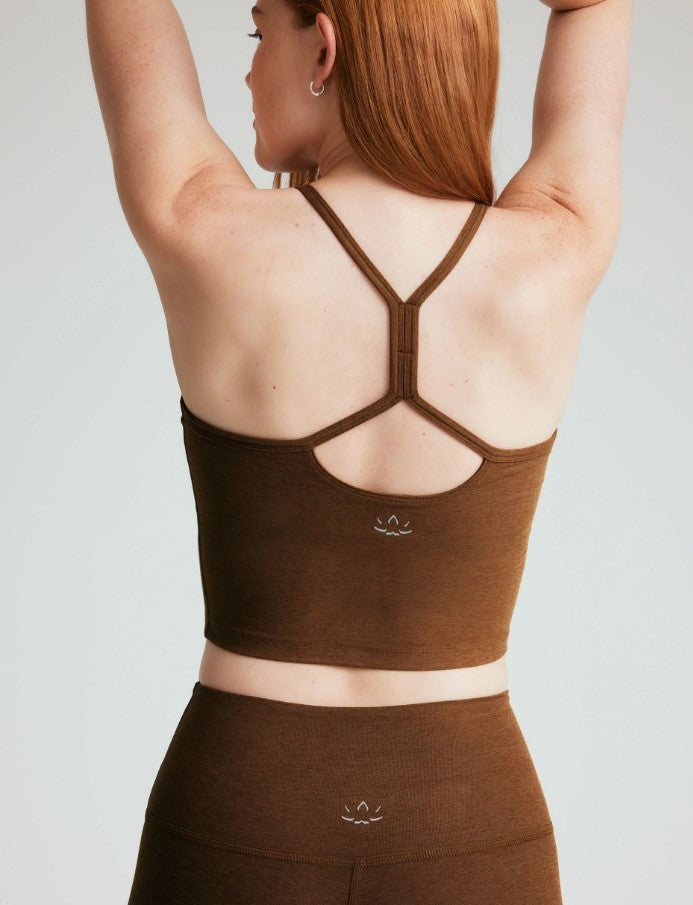 Spacedye Slim Racerback Cropped Tank - Bold Mocha Heather