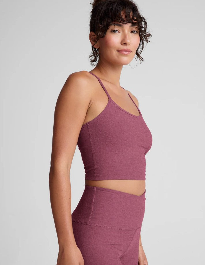 Spacedye Slim Racerback Cropped Tank - Smooth Mauve Heather