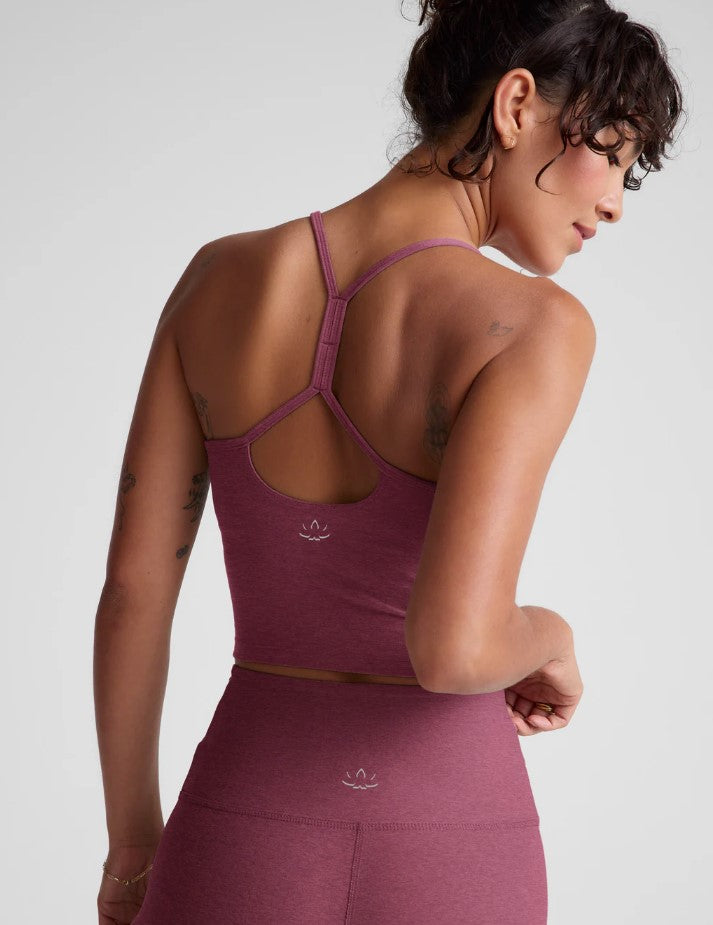 Spacedye Slim Racerback Cropped Tank - Smooth Mauve Heather