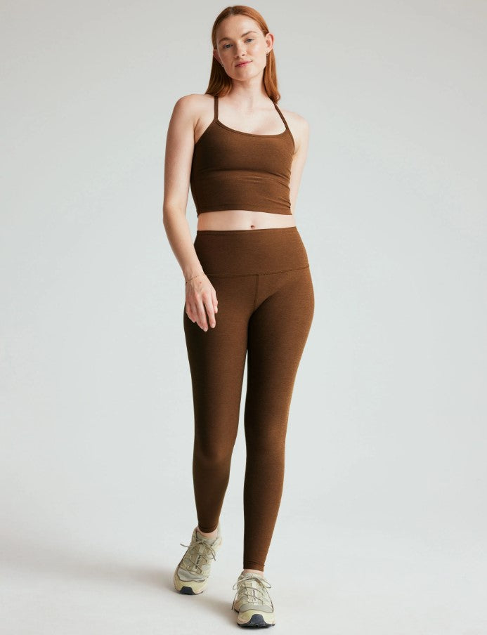 Spacedye Slim Racerback Cropped Tank - Bold Mocha Heather