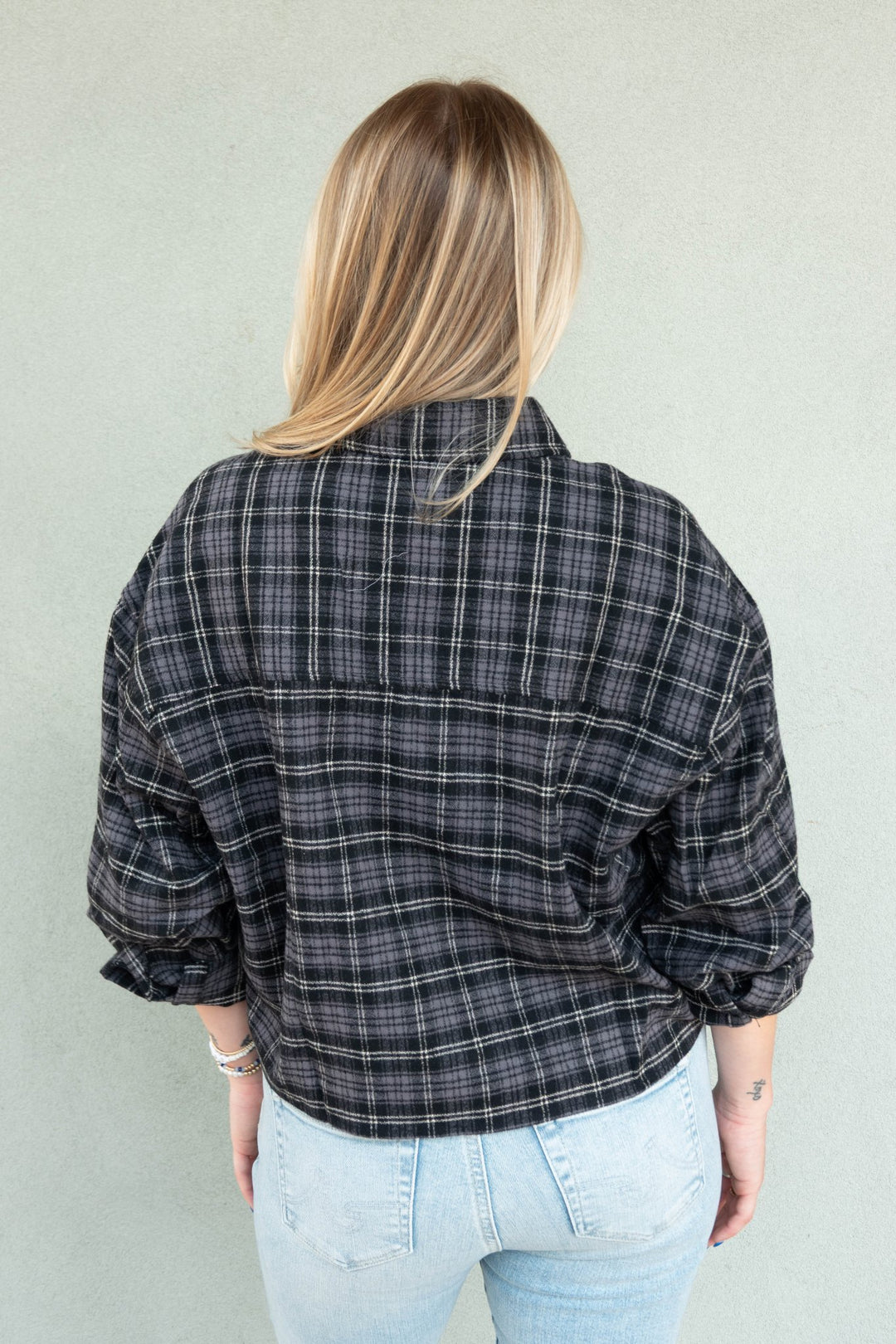 Tate Button Down - Black Plaid - Jaffi&