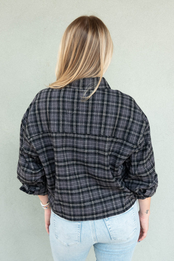 Tate Button Down - Black Plaid - Jaffi&