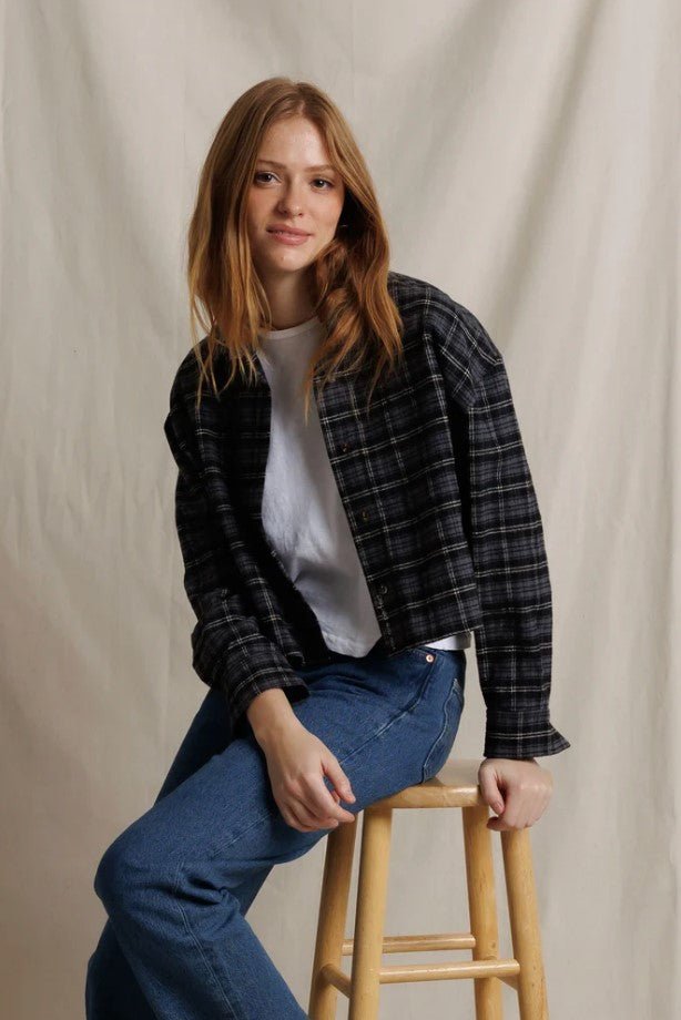 Tate Button Down - Black Plaid - Jaffi&