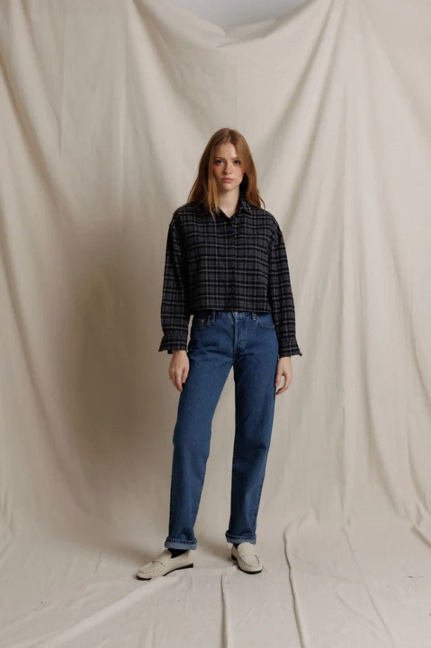 Tate Button Down - Black Plaid - Jaffi&