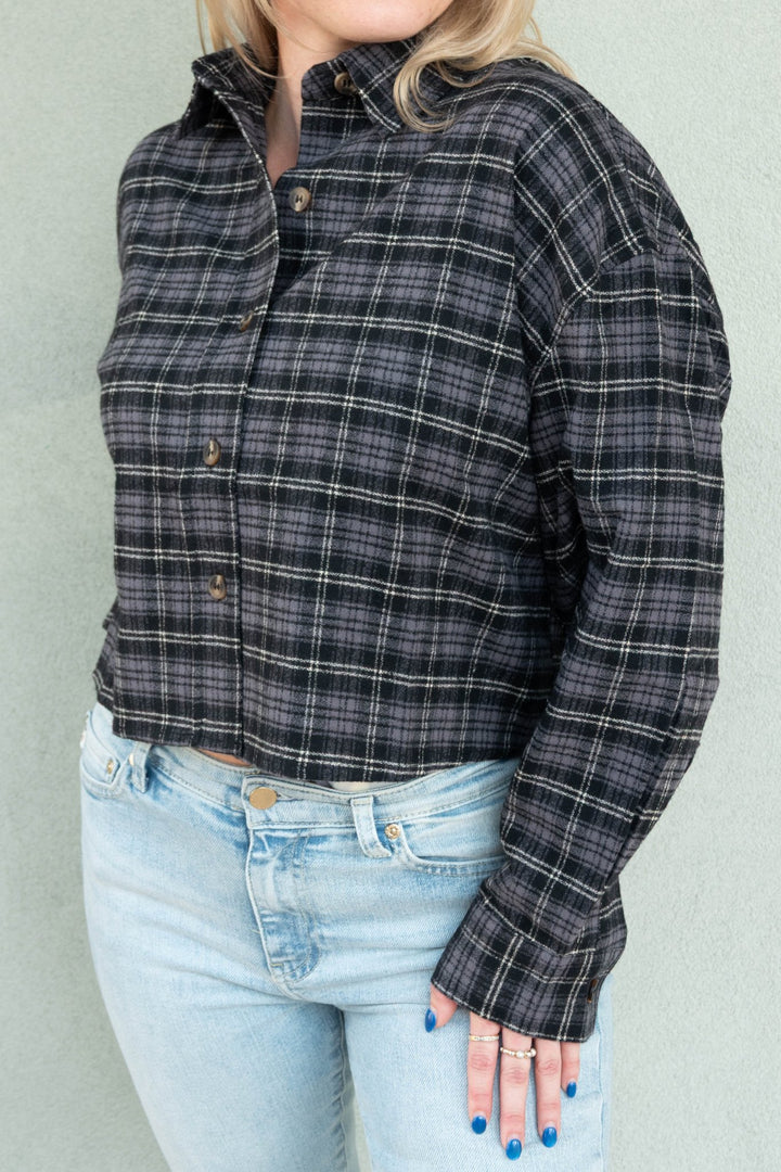 Tate Button Down - Black Plaid - Jaffi&