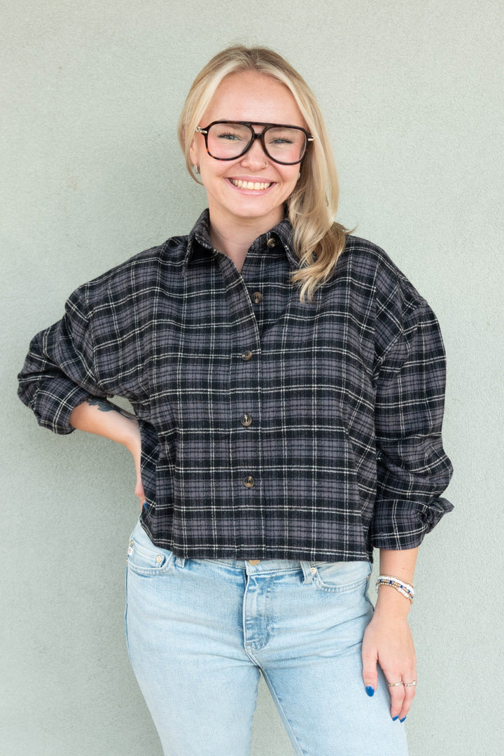 Tate Button Down - Black Plaid - Jaffi&