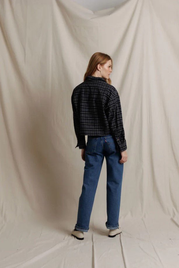 Tate Button Down - Black Plaid - Jaffi&