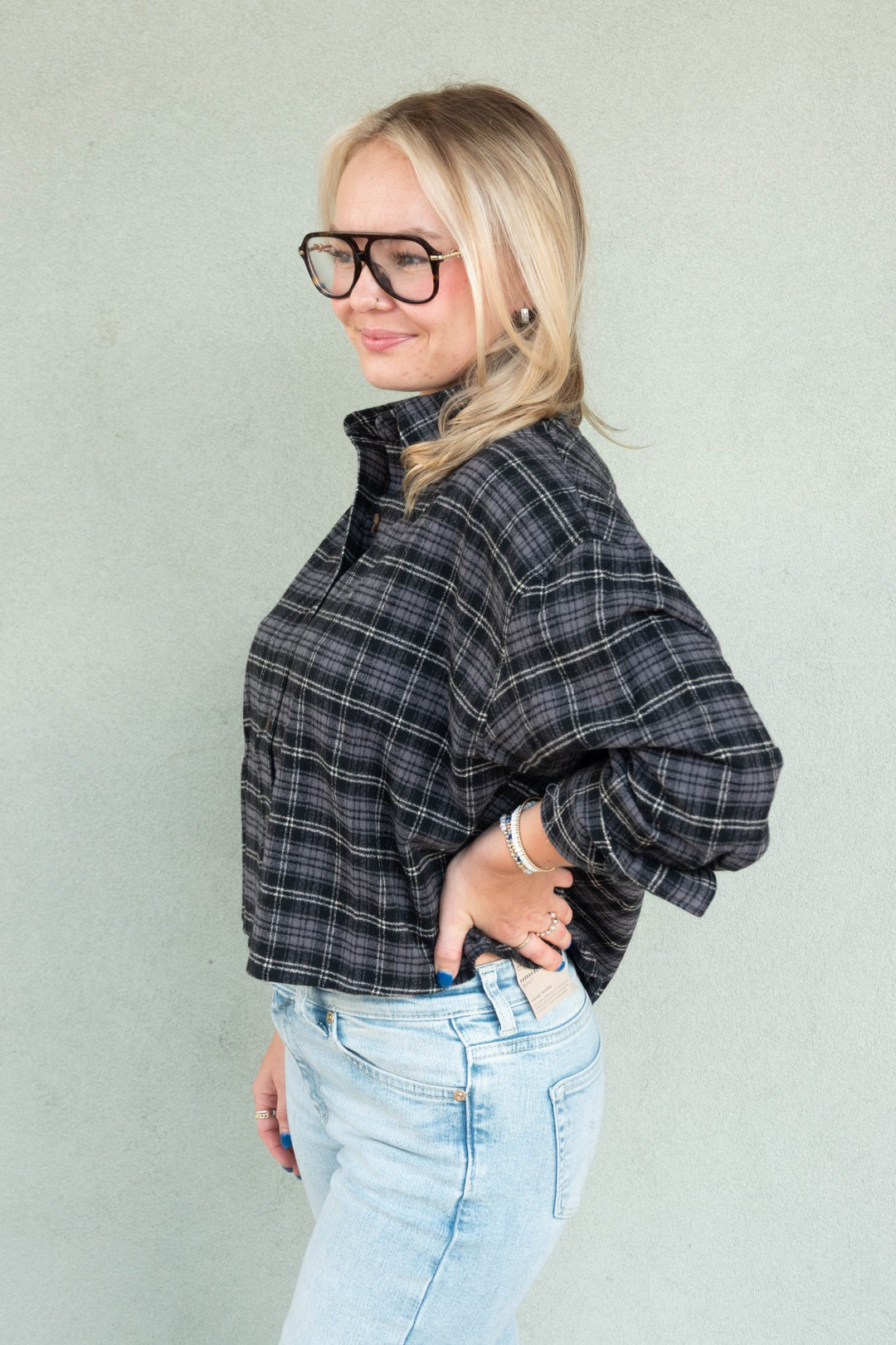 Tate Button Down - Black Plaid - Jaffi&