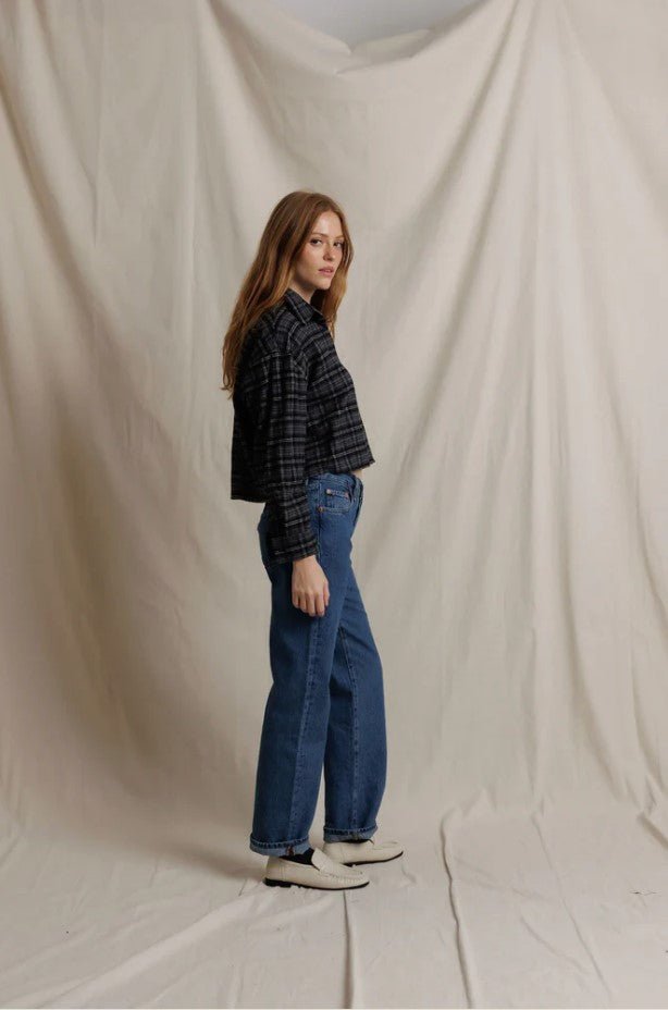 Tate Button Down - Black Plaid - Jaffi&