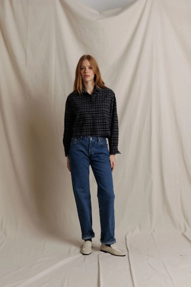 Tate Button Down - Black Plaid - Jaffi&