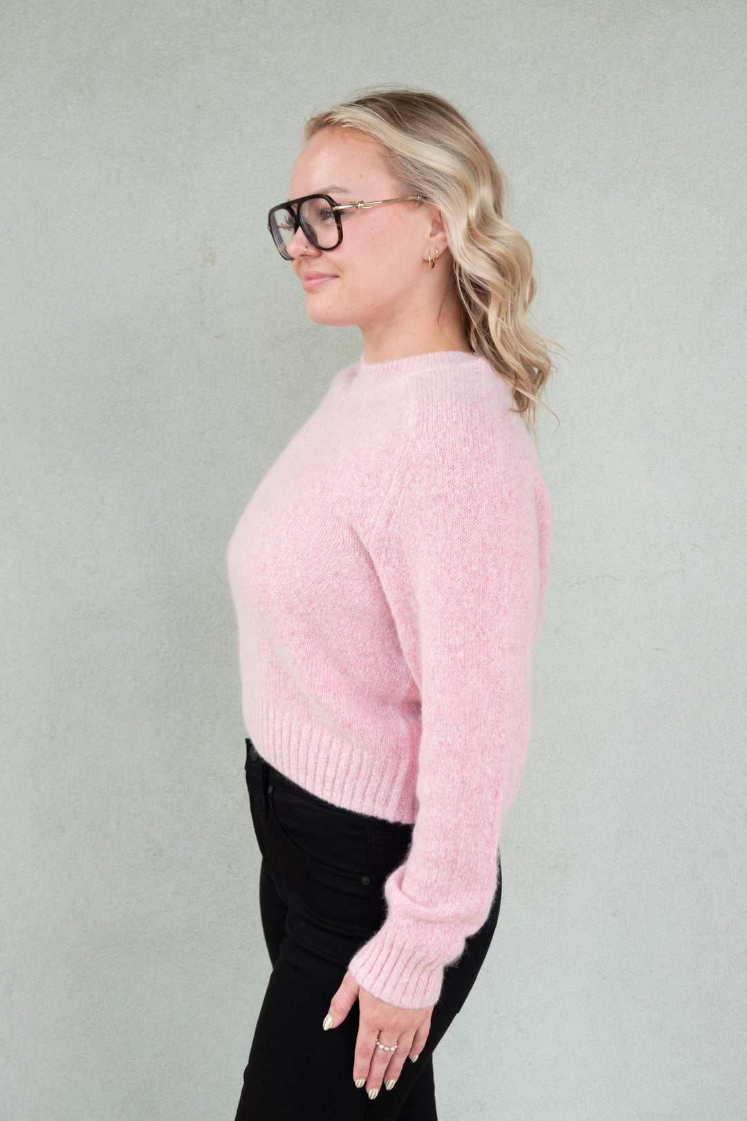 Terryl Crew Neck Cashmere Sweater - Peony - Jaffi&