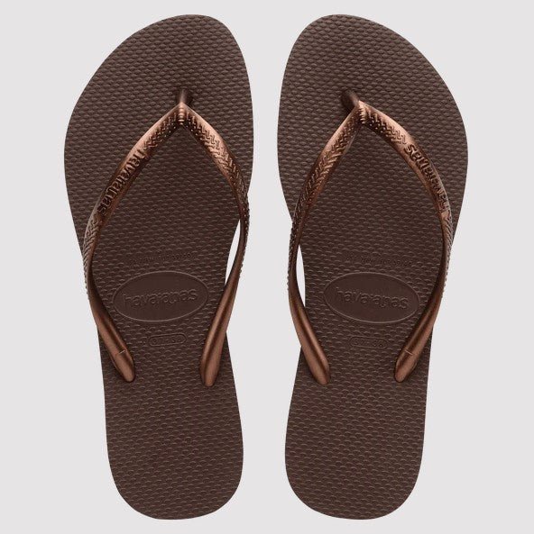 The Slim Flip Flop - Dark Brown Metallic - Jaffi&
