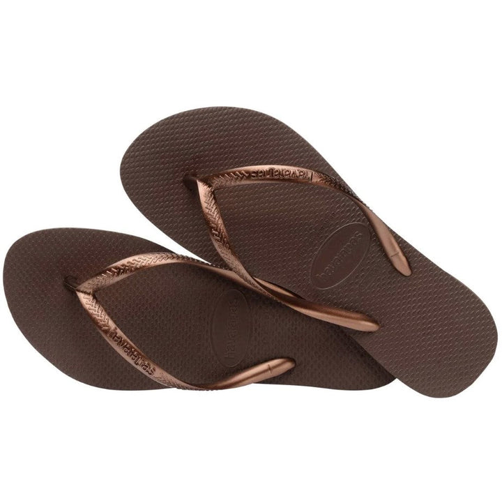The Slim Flip Flop - Dark Brown Metallic - Jaffi&