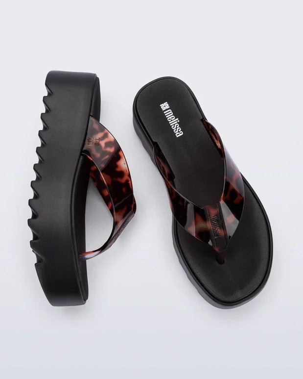 Thong Platform Flip Flop - Black/Tortoise - Jaffi's