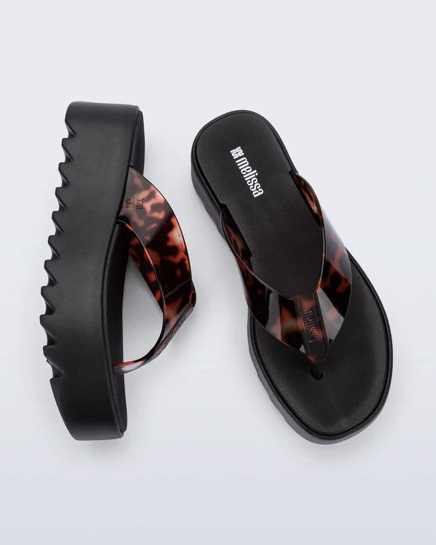 Thong Platform Flip Flop - Black/Tortoise