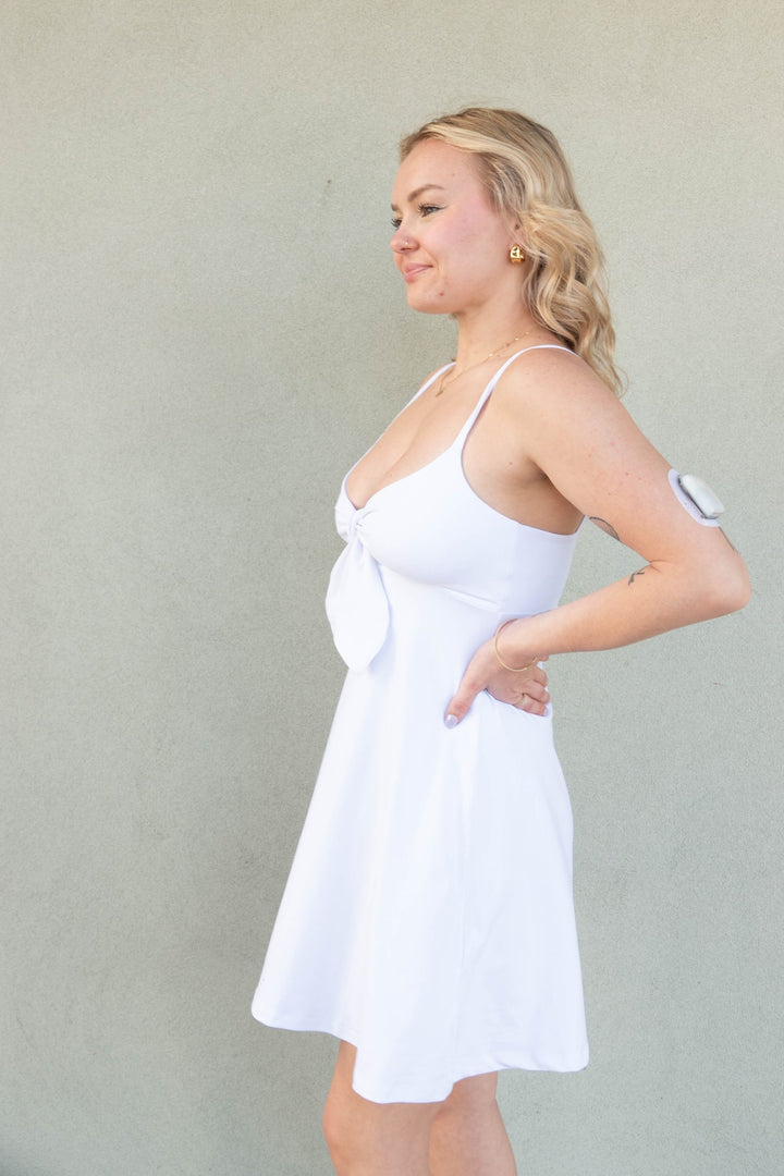 Tie Front 17" A Line Dress - Sugar - Jaffi's