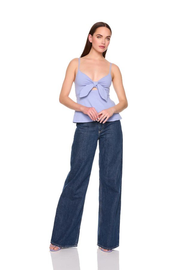 Tie Front Flare Top - Frosty - Jaffi's