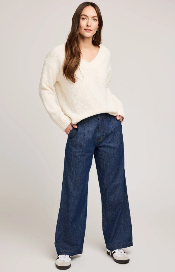Tilda V Neck Sweater - Cream