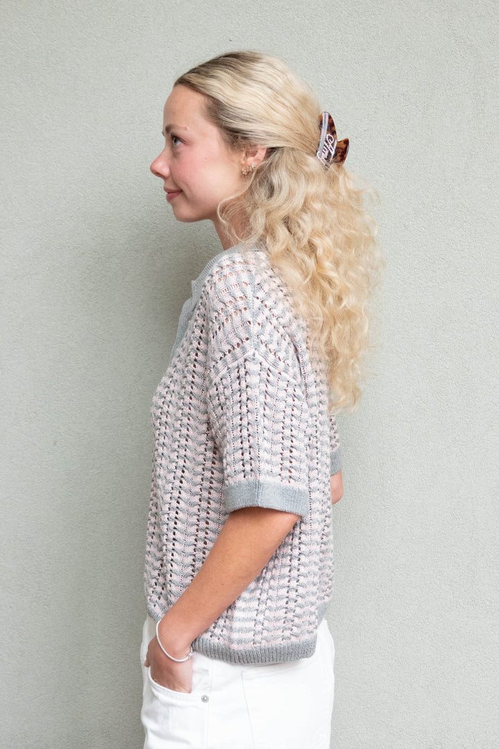 Tinsley Polo Tee - Heather Grey Combo - Jaffi's