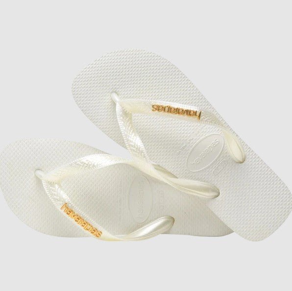 Top Logo Flip Flop - White - Jaffi&