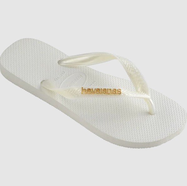 Top Logo Flip Flop - White - Jaffi&