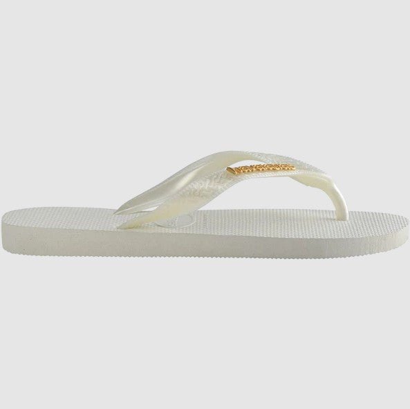 Top Logo Flip Flop - White - Jaffi&