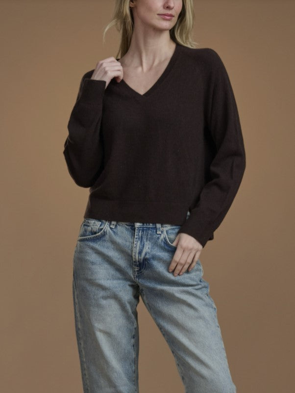 Tori V Neck Cashmere Sweater - Java