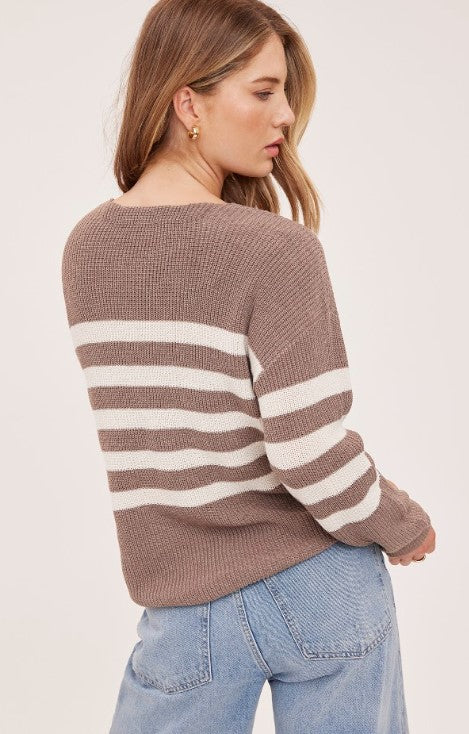 Tucker Sweater - Latte Stripe