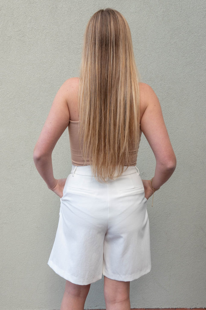 Twill Bermuda Short - White - Jaffi's