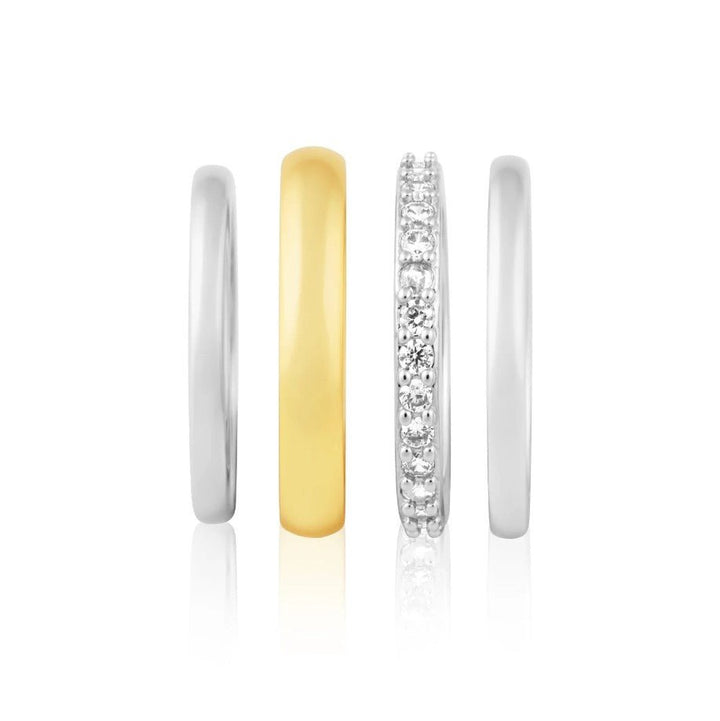 Two Tone Faye Ring Stack - Jaffi&