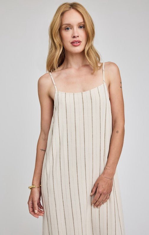 Twyla Maxi Dress - Linen Stripe - Jaffi's