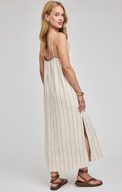 Twyla Maxi Dress - Linen Stripe - Jaffi's