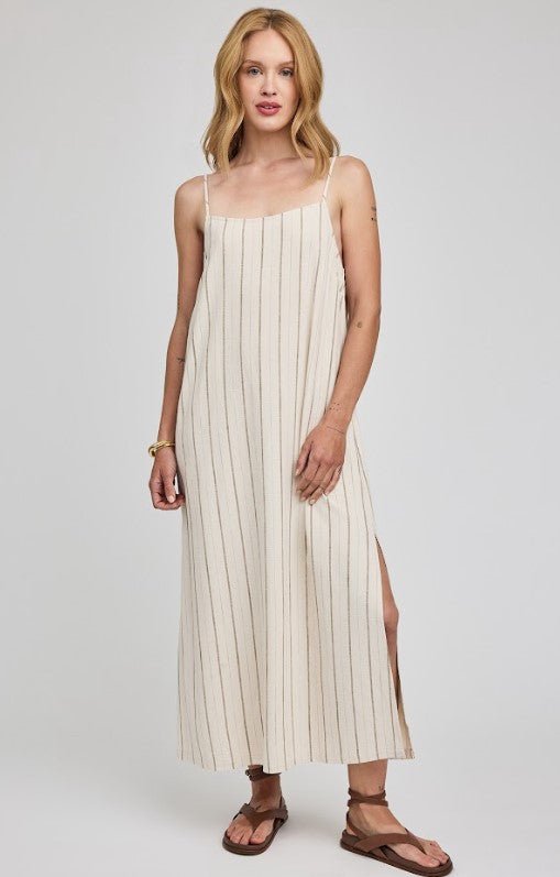 Twyla Maxi Dress - Linen Stripe - Jaffi's