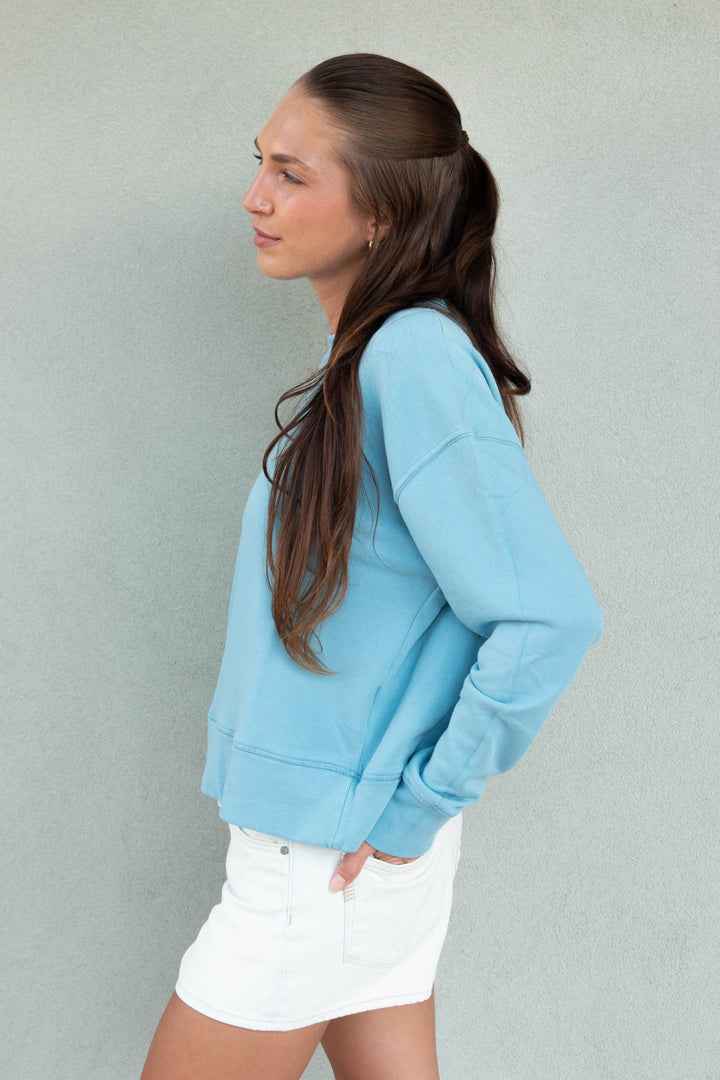 Tyler Pullover Sweatshirt - Milky Blue - Jaffi&
