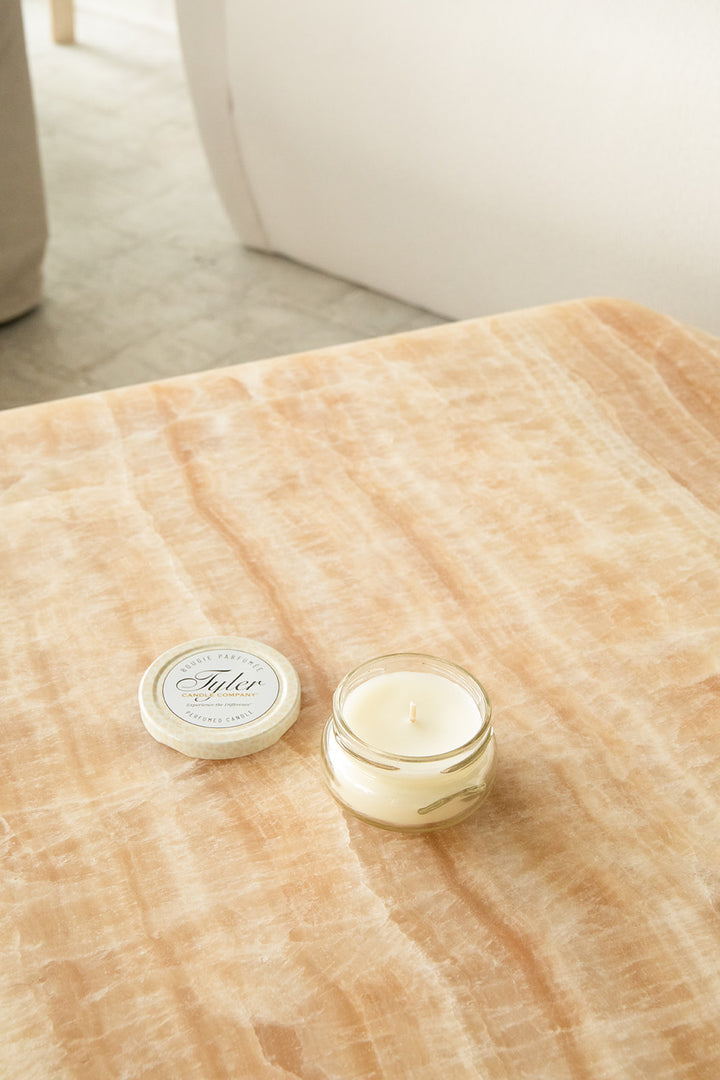 Product shot of Tyler Candle Company candle 3.4oz size in scent diva. 